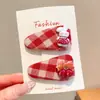 Pinzas para el pelo rojas de Año Nuevo para niños, Pinzas Bb lindas de lunares y cuadros, Pinzas ovaladas dulces de flores y estrellas, Pinzas versátiles para flequillo