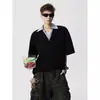 Camisa Falsa de Duas Peças com Gola e Manga Curta para Homens 2026, Estilo de Marca Tendência de Verão, Camisa Fresca e Solta de Manga Meia-Manga