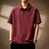 Camiseta de trabajo tipo polo de algodón puro color burdeos de alta gama, camiseta unisex de manga corta, uniforme de trabajo, se puede imprimir con logo, verano