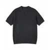 Roupa Masculina Jiezhan Estilo Old Money Textura Listrada Malha Manga Curta Chegada Nova Verão 2026 Estilo Maduro Amigo da Pele Respirável Camiseta