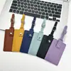 Etiqueta de equipaje de cuero PU con tapa abatible, protección de privacidad para tarjeta de embarque, multicolor, en stock, Amazon transfronterizo