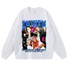 Cantante de Hip-Hop Rapper Camiseta Oversize Estampada de Manga Media Larga Sin Mangas Marca de Moda Transfronteriza para Hombres y Mujeres