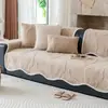 Cojín de Sofá de Forma Especial Color Liso Cómodo Terciopelo de Algodón Funda de Sofá Sensación Moderna de Alta Gama Cojín de Asiento para Sofá de Tres Plazas Antideslizante Lavable a Máquina