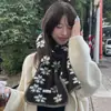 Bufanda de mezcla de lana con copo de nieve para mujer, nuevo chal otoño/invierno 2026, estilo coreano de alta gama, versátil y engrosada para abrigar