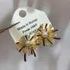 Aretes de Fuegos Artificiales de Perla, Diseño Personalizado, Aretes Exquisitos, Nueva Moda, Versátiles, Aretes Dulces y de Alta Gama para Mujer