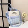 Nueva Bolsa de Tutoría Cuadros Fresca Dulce Linda de Gatito para Estudiantes de Secundaria y Preparatoria Bolso de Mano Ligero para Viaje Elegante Bolso Cruzado