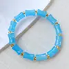 Novo Bracelete de Contas Estilo Chinês para Mulheres, Bracelete de Bambu com Jade Púrpura, Joia com Design Estilo Casal