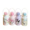 Botella de agua térmica infantil Sanrio, gran capacidad, diseñada para uso escolar, vaso con popote portátil, perfecto como regalo para niñas y estudiantes de primaria