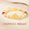 Buena cosa Lianlian S925 Pulsera de loto de cinabrio de plata para niñas Pulsera de jade hetian antigua de lujo ligera Regalo de vacaciones avanzado