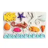 Molde de silicona para chocolate, estrella de mar, concha de cola de sirena, estrella marina de cinco puntas, molde para hornear fondant