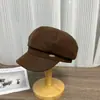 Chapéu Octogonal Simples e Elegante Estilo Coreano para Outono, Chapéu Versátil de Artista Moda Casual Japonesa, Boina Feminina
