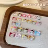 Estampado de Leopardo de Dibujos Animados Tk Accesorios para Uñas de Gato Uña Roja Popular Otoño e Invierno con Capucha Cabeza Grande Kt Gato Accesorios Decorativos para Uñas Portátiles