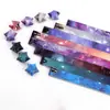 Estrella de origami de color degradado luminosa, estrella de la suerte de papel, estrella de cinco puntas, origami de diamante brillante, origami de dibujos animados hecho a mano DIY