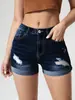 Modelo Novo de Verão 2026 Exclusivamente para Vendas Transfronteiriças para Europa e América, Shorts Jeans com Design Desgastado para Amazon, Alta Elasticidade, Bainha Enrolada em Estoque