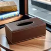 Caixa de Papel de Couro Multifuncional com Divisórias de Armazenamento, Artefato Organizador de Mesa, Estilo Moderno Simples, Logo Personalizável