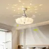 Lâmpada de ventilador de quarto estilo creme bolha criativa sensação de alta qualidade luz de ventilador de teto para sala de estudo espectro total pôr do sol céu estrelado luz de ventilador