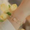 Galho em Flor * Pulseira de Flor Pequena de Jade Hetian Natural para Mulheres Diária Versátil Estilo de Usar Empilhado em Camadas Pulseira para Namoradas