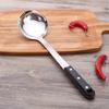 Colher Espátula de Aço Inoxidável Pérola Negra de Fábrica Três Centígrados Isolamento Térmico Cabo de Nylon Preto Colher para Panela de Cozinha Colher para Panela de Fritar