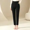 Pantalones cálidos de lana de camello gruesos de cuatro capas para mujer al por mayor transfronterizos, invierno, cintura alta, protección de rodilla, para mediana edad y ancianos, prenda exterior, capa base, pantalones de algodón
