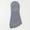 Meias de cinco dedos femininas de verão em malha fina respirável com dedos divididos cor sólida anti-pilling antiderrapante sem escorregar no calcanhar de corte baixo invisíveis