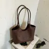 Bolsa feminina Maillard de alta qualidade 2026 nova outono vintage padrão trançado bolsa de ombro bolsa tote de grande capacidade