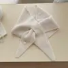 Bufanda Triangular de Punto de Lana de Color Sólido para Mujer, Nueva, Otoño Invierno, Cálida, Versátil, Cruzada, Bufanda Pequeña para el Cuello, Chal, Sensación de Alta Gama