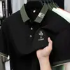 Polo de manga curta com lapela novo transfronteiriço verão masculino bordado moderno casual moderno slim fit simples manga curta masculino