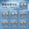 Set Semanal de Aretes de Plata Pura S999 para Mujer, Aretes de Aguja de Plata, Regalo de San Valentín o Cumpleaños para Niñas, Nuevo Estilo