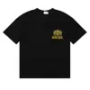Camiseta de Manga Corta de Alta Calidad Rhude Diamante Color Sólido Estampado de Letras para Hombre y Mujer, Nueva de Verano 2024
