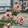 Nueva flor de simulación con tacto 3D rosa rosa rosa boda suave hotel sesión de fotos lote de flor falsa