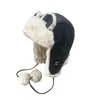Gorro Lei Feng cálido con forro de polar para mujer en invierno, versátil para ciclismo, gorro tipo pullover a prueba de frío, gorro engrosado a prueba de viento para proteger las orejas para jugar en la nieve