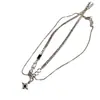 Collar de doble capa Mangxing, cadena de suéter de moda para hombre, lujo ligero, diseño de nicho, estilo hip-hop, collar de pareja, cadena para la clavícula unisex