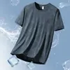 Nova Camiseta de Manga Curta Camuflada de Secagem Rápida para Homens, Roupa de Secagem Rápida para Exterior para Casais, Manga Curta com Gola Redonda de Seda de Gelo, Camiseta Masculina Respirável com Sensação de Gelo