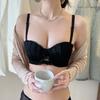 Lencería de encaje dulce para mujeres con pechos pequeños, efecto push-up, copa sin huecos, sin tirantes, pecho plano grande, sujetador sexy Pure Lust
