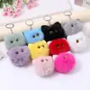 Llavero de cabeza de gato de felpa moderno, lindo y femenino, muñeco de dibujos animados, colgante para bolso, llavero para coche, pequeño regalo