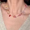 Collar de cuentas de dopamina de color veraniego para mujer, nuevo estilo 2024, estilo moderno, temperamento de alta calidad, cadena de clavícula con lazo.