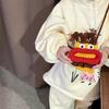 Bolsa de Punto Nueva para Niños de Otoño e Invierno Bolsa de Hombro para Niños de Dibujos Animados Divertida de Moda Bolso Cruzado Mini de Bebé Accesorios