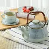 Chaleira de Cerâmica Queimada de Três Pontos Japonesa e Teapot com Vento Tatu Pintado à Mão Criativo Retro Simples Teapot Vermelho da Internet Restaurante