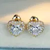 Venta caliente transfronteriza de shein Nuevos pendientes de botón de diamante retro para mujer, circonita, melocotón, amor, temperamento femenino, moda, venta al por mayor