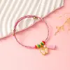 Pulsera Zongzi de Hortensia del Día de Mayo, Nueva Cuerda Roja Tejida a Mano para Niños y Bebés, Pulsera de Cuentas DIY de Alta Calidad