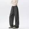 Pantalones Joggers Americanos de Peso Pesado Desconstruidos de Color Sólido con Forma de Guadaña para Hombre Marca de Moda Nuevos Sueltos Casual de Pierna Ancha Pantalones Deportivos
