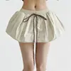 Look Juvenil de Chica Atractiva, Falda Corta Elástica con Cordón para Alargar las Piernas, Falda de Flores con Volantes para Mujer, Falda Deportiva Antiexposición para Verano