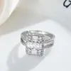 Anillo de Zirconia de Lujo Ligero con Patrón Geométrico Hueco Incrustado de Diamantes, Moda y de Alta Gama, Joyería Transfronteriza Europea y Americana Temu