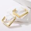Aogu Producto Popular Transfronterizo Aretes Geométricos Lisos de Oro Real Chapado en Cobre Aguja de Plata 925 Ins Nicho Aretes Personalizados para Mujeres