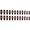 Uñas Postizas de Color Café Oscuro Más Vendidas con Acabado Brillante UV para Comercio Exterior, Arte de Uñas Atmosférico de Gama Alta, Uñas Postizas Versátiles de Color Sólido