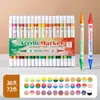 Plumones Acrílicos Transfronterizos con Punta Única y Cuerpo Triangular, 36 Colores de Plumones Acuarela, Set Específico de Arte para Dibujo Infantil