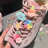 Hebillas Luminosas de Cordones para Zapatos Infantiles de Dibujos Animados, Accesorios de Flor para Zapatos, Accesorios de Zapato de Acrílico de Dinosaurio y Cereza, Accesorios para Zapatos Deportivos