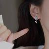 Aretes de perlas con aguja 925 para mujer, colgantes en la parte trasera, estilo ins, nuevo estilo caliente, modernos, lisos, circulares, nicho, aros para la oreja, venta al por mayor