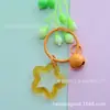 Chaveiro Colorido de Acrílico Transparente com Argola de Estrela Sino Fofo Miçanga DIY para Mochila Chaveiro