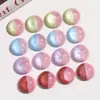 Estilo Nuevo Otoño e Invierno Degradado de Dos Colores Cielo Estrellado con Purpurina Alta Transparencia Redonda de Resina Semiredonda Pendientes DIY para Accesorios de Mujer